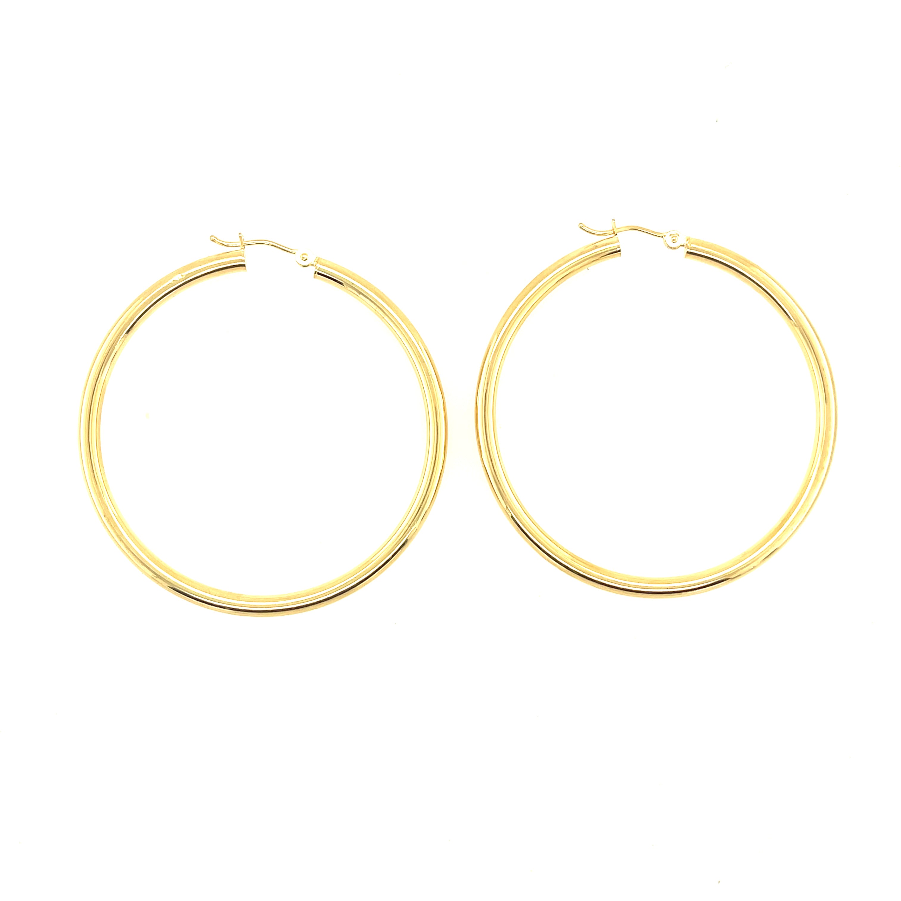 3MM Yellow Gold Tube Hoops