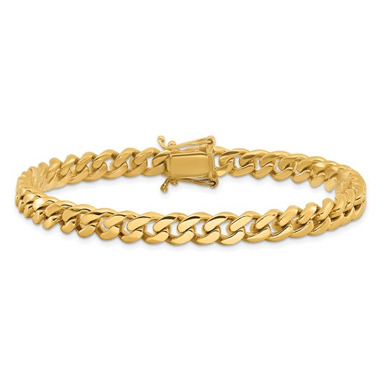 7MM Solid Gold Cuban Link Bracelet