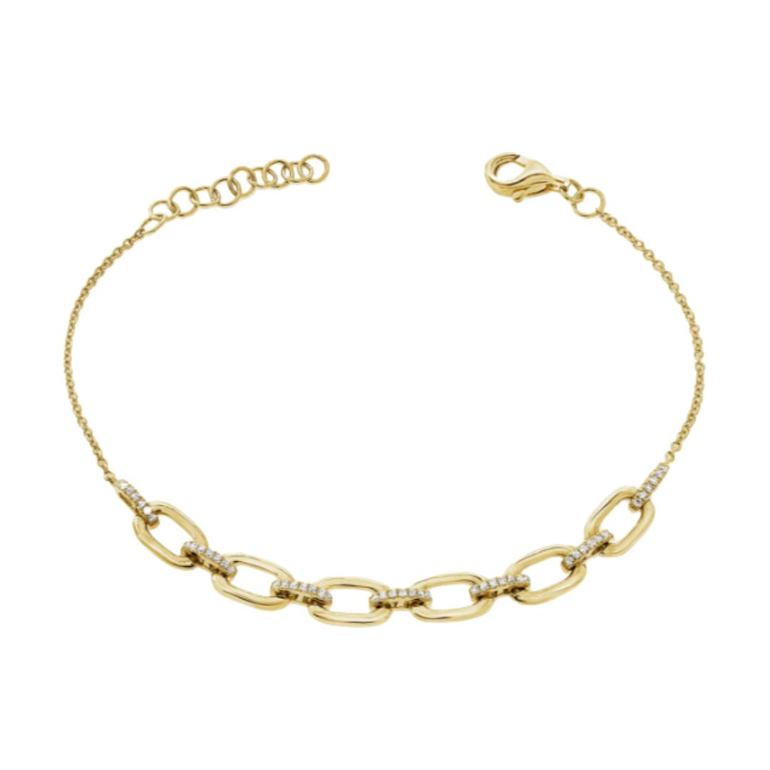 Diamond Rondell Oval Link Bracelet