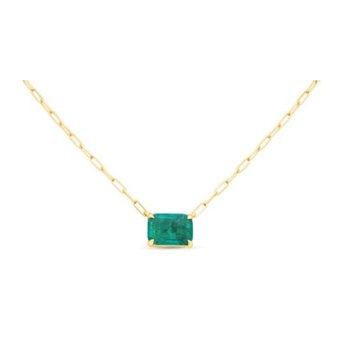 Emerald Paperclip Necklace