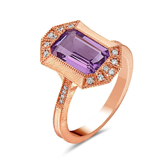Amethyst and Diamond Accent Ring