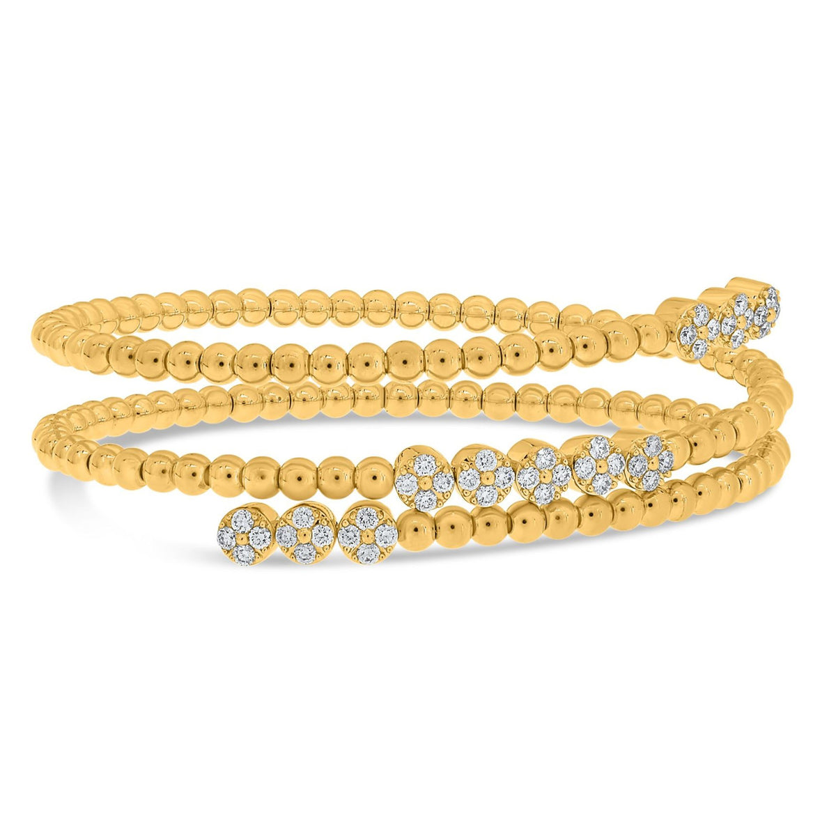 Beaded Diamond Flexible Wrap Bangle