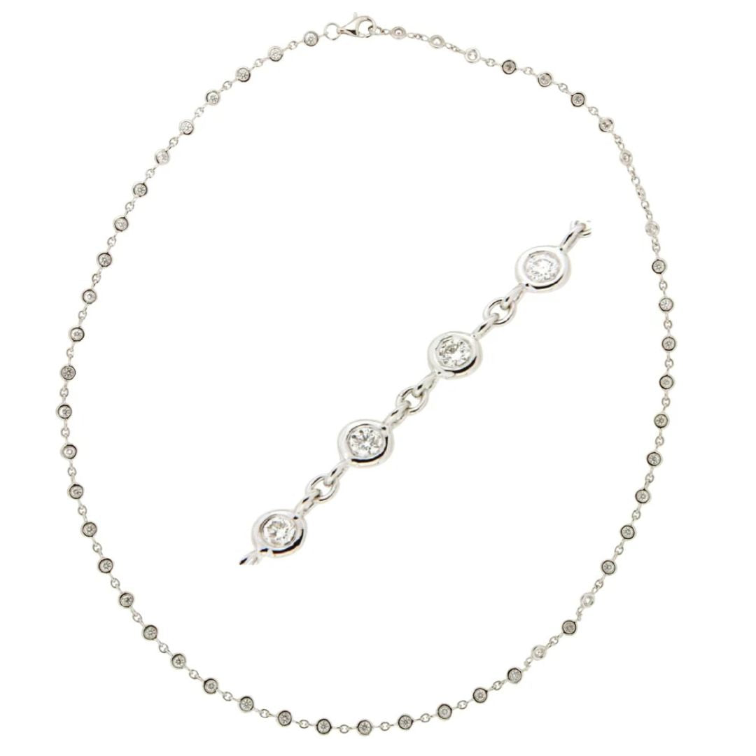 Bezel Set Diamond Station Necklace