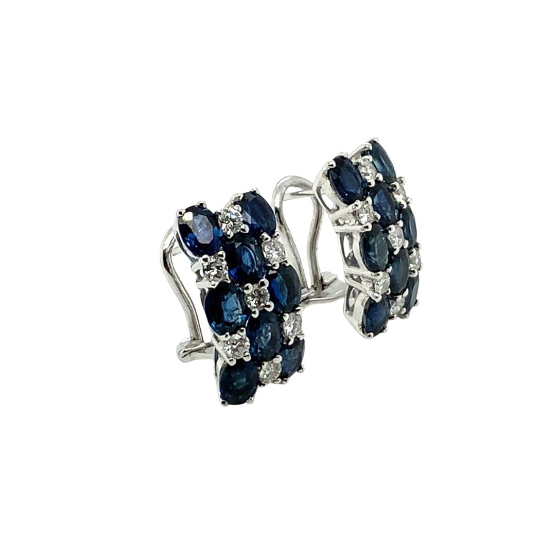 Checkered Diamond Stud Earrings