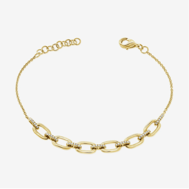 Diamond Rondell Oval Link Bracelet