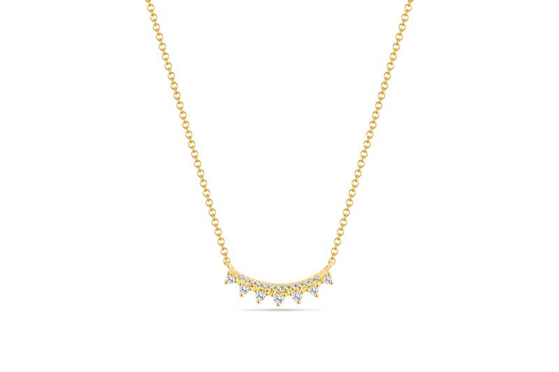 Curved Diamond Bar Necklace