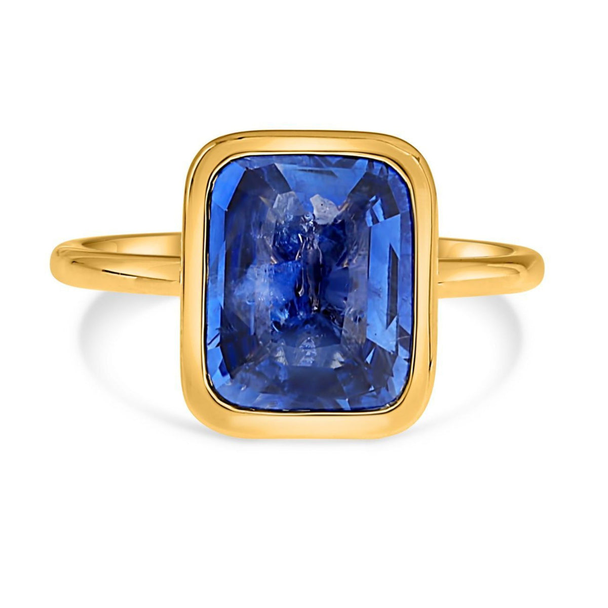 Cushion Cut Sapphire Bezel Ring