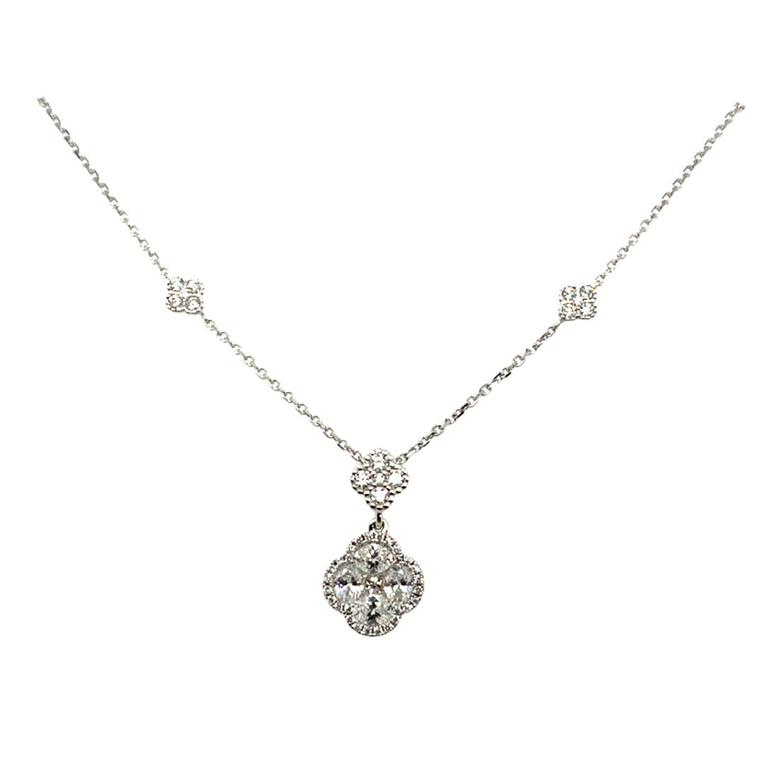 Diamond Clover Pendant Necklace