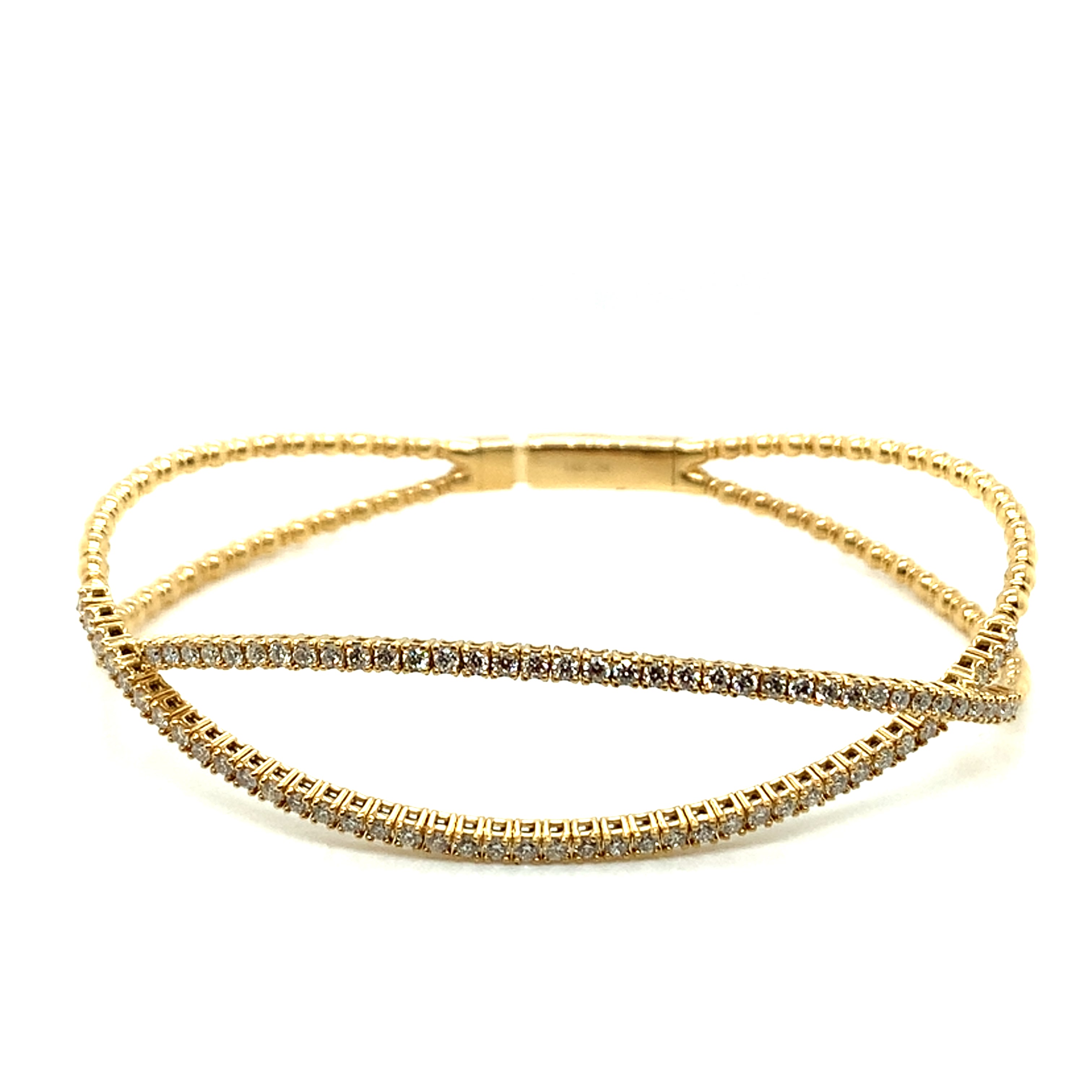 Diamond Crossover Bangle Bracelet