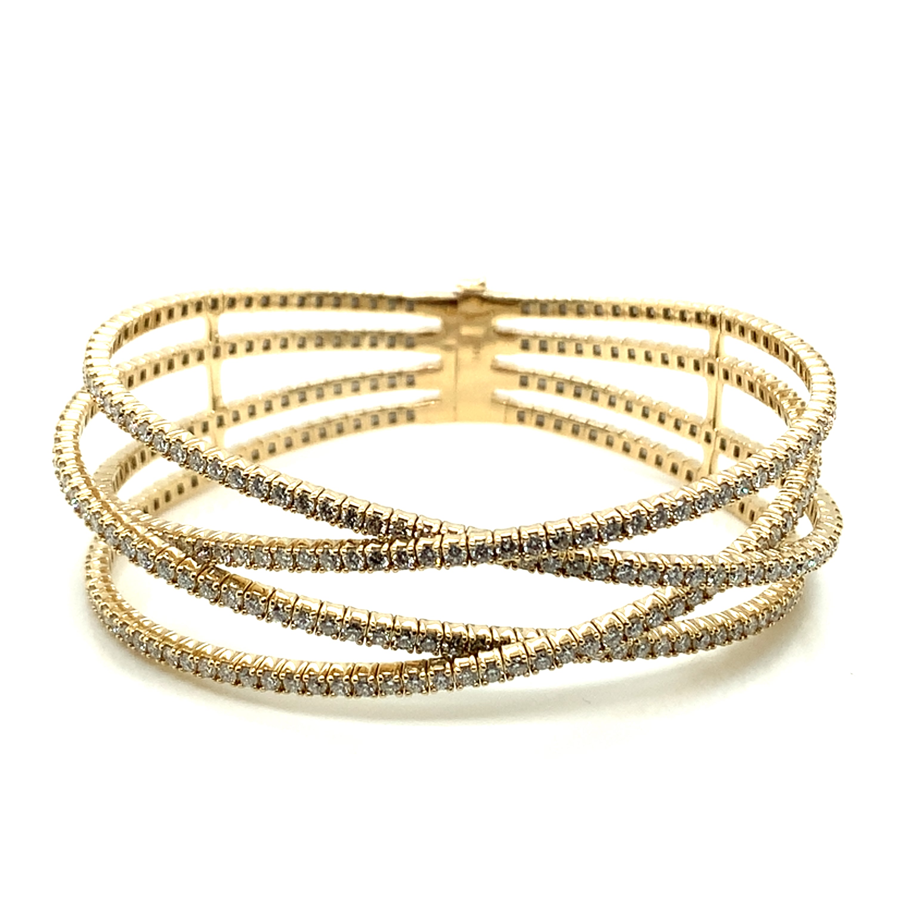 Diamond Crossover Flex Bangle Bracelet