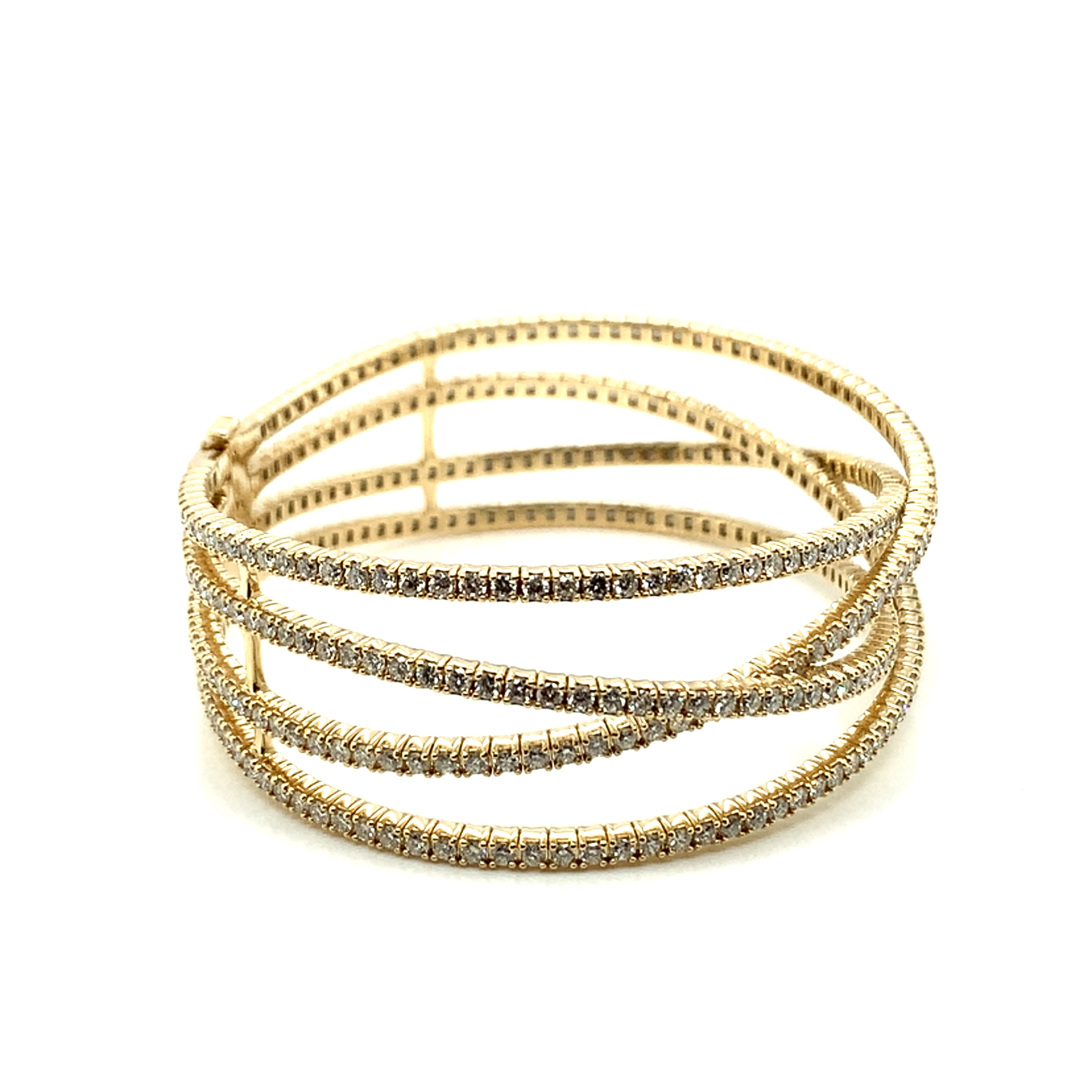 Diamond Crossover Flex Bangle Bracelet