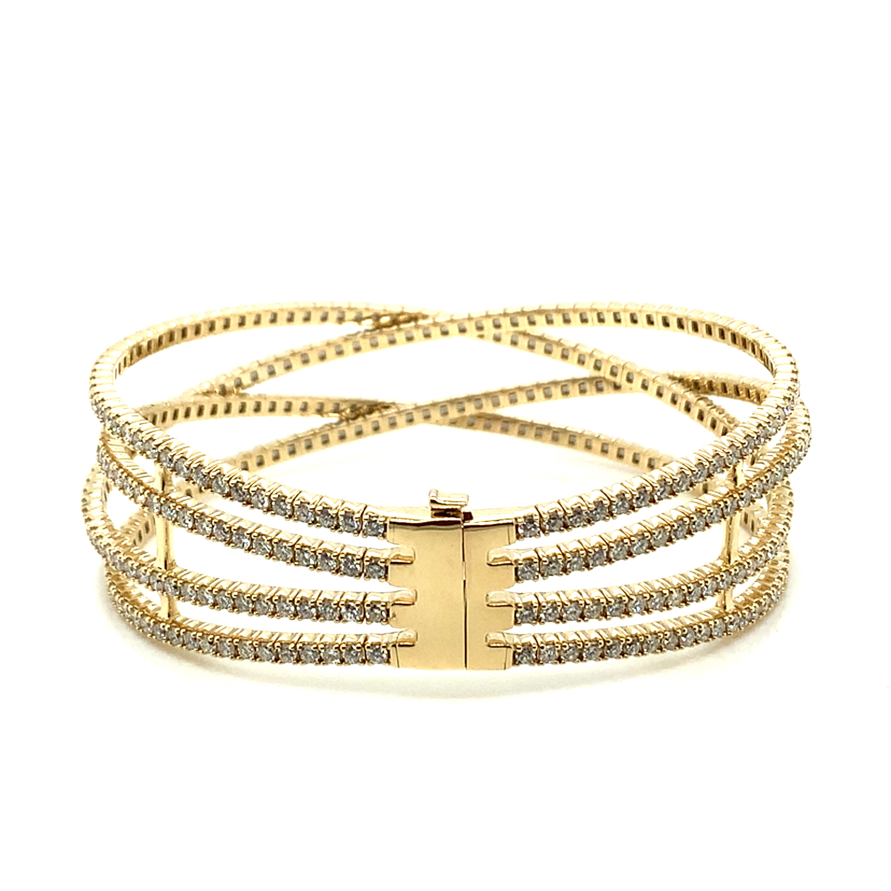 Diamond Crossover Flex Bangle Bracelet
