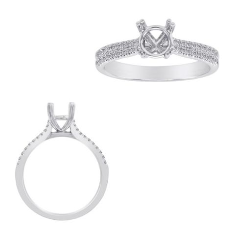 Diamond Double Pave Engagement Ring Setting