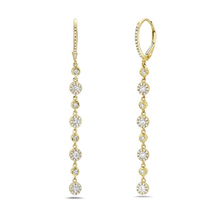 Diamond Halo Dangle Earrings