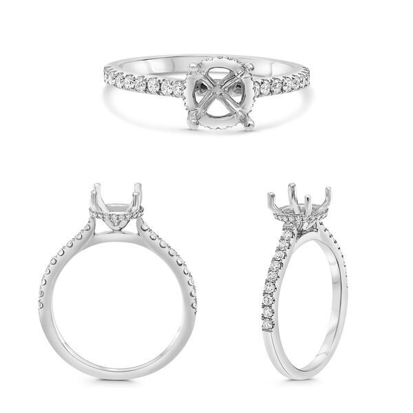 Diamond Hidden Halo Engagement Ring Setting