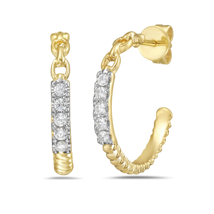 Diamond J-Hoop Earrings
