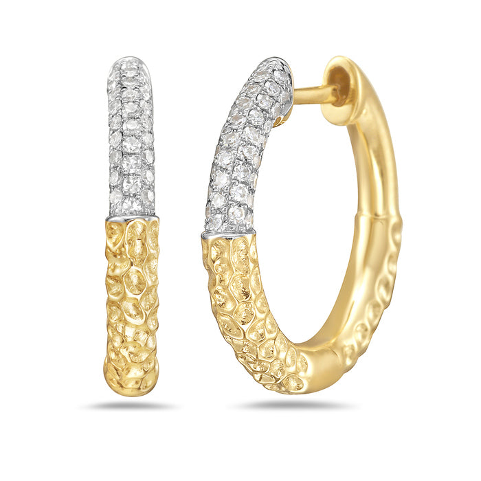 Diamond Textured Hoop Earrings