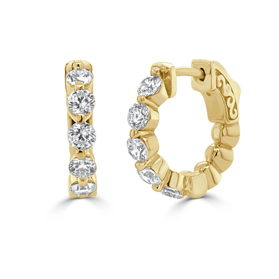 Diamond Huggie Hoop Earrings