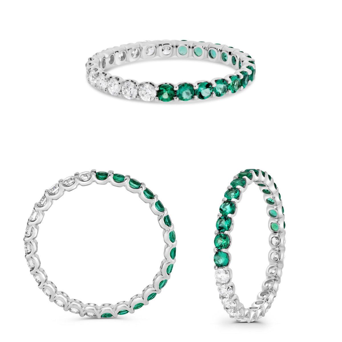 Emerald and Diamond Eternity Band
