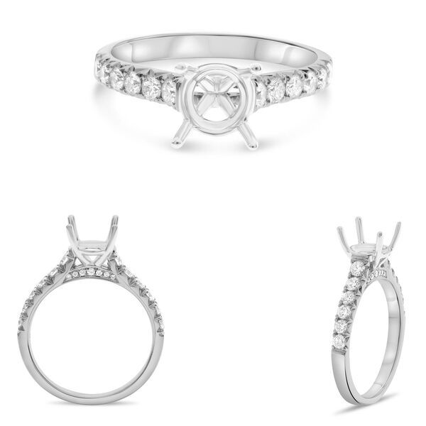 French Pave Diamond Engagement Ring Setting
