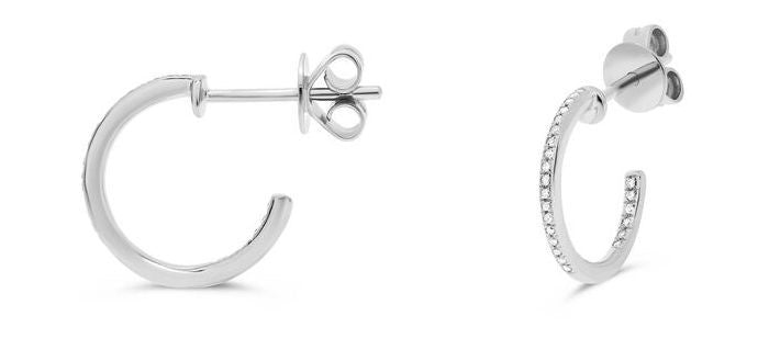 Diamond J-Hoop Earrings