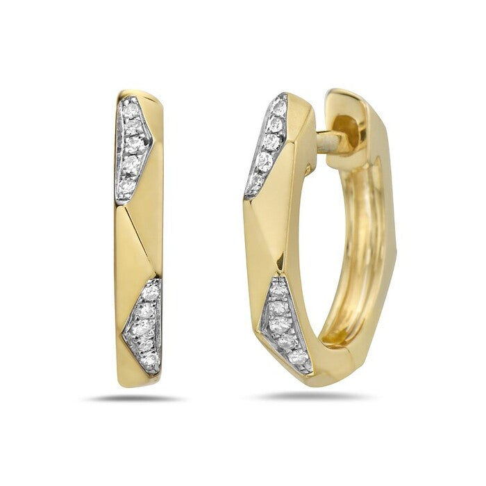 Geometric Diamond Hoop Earrings