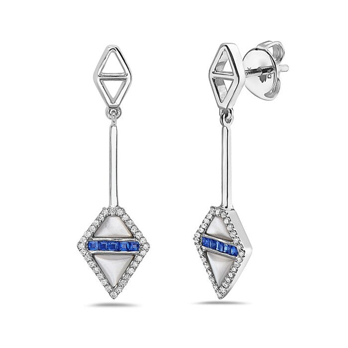 Geometric Mother of Pearl Dangle Earrings
