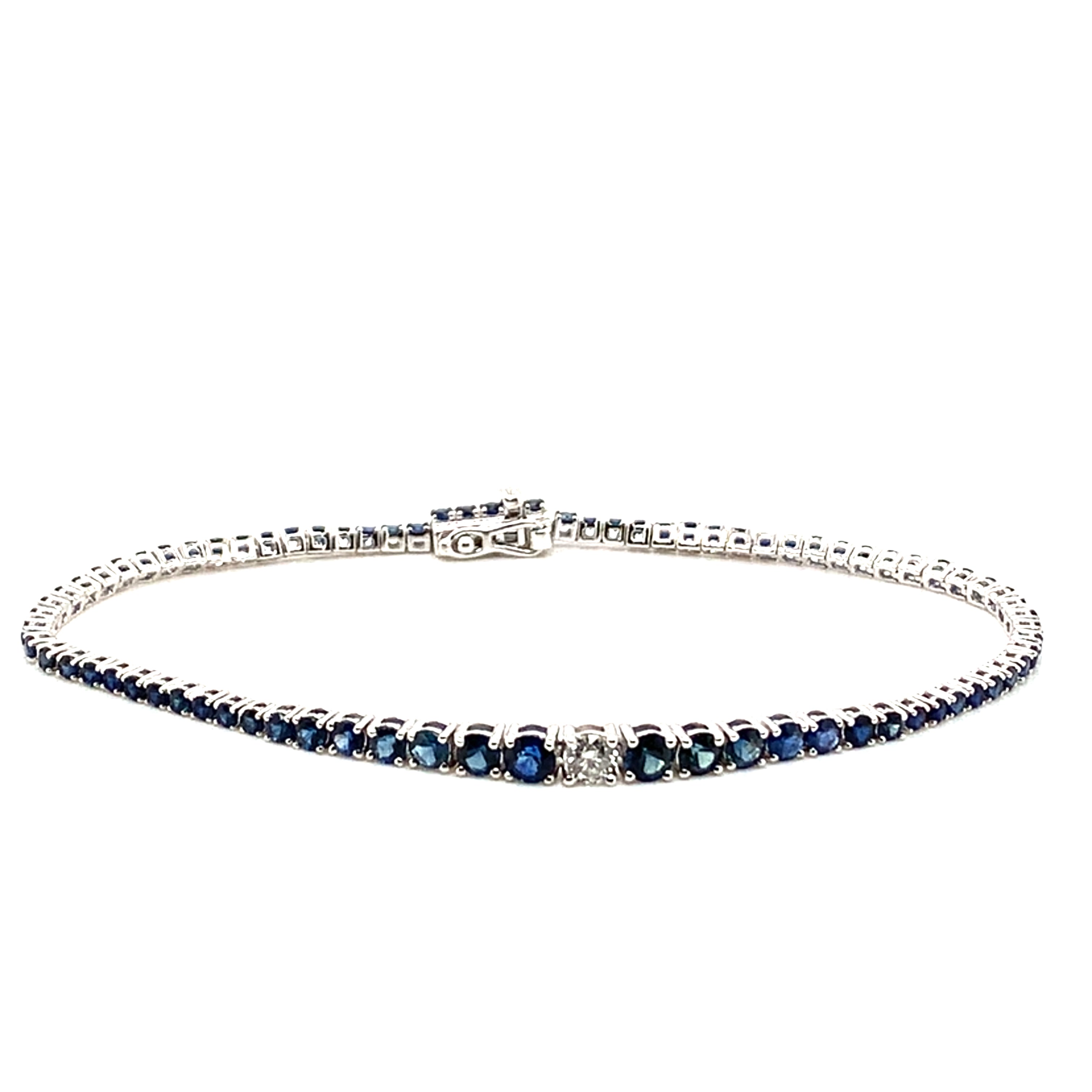 Graduated Sapphire and Diamond Bracelet