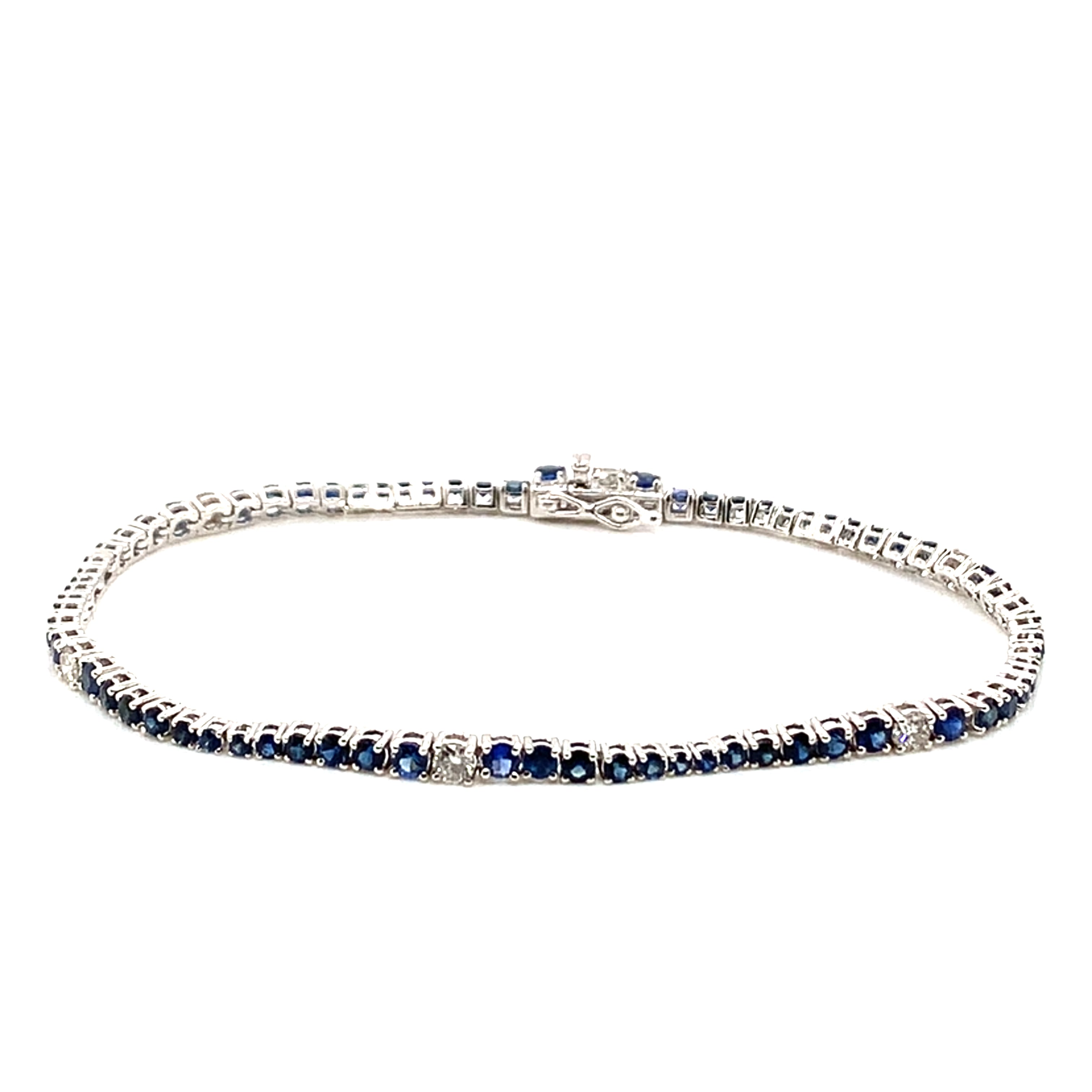 Graduated Sapphire and Diamond Bracelet