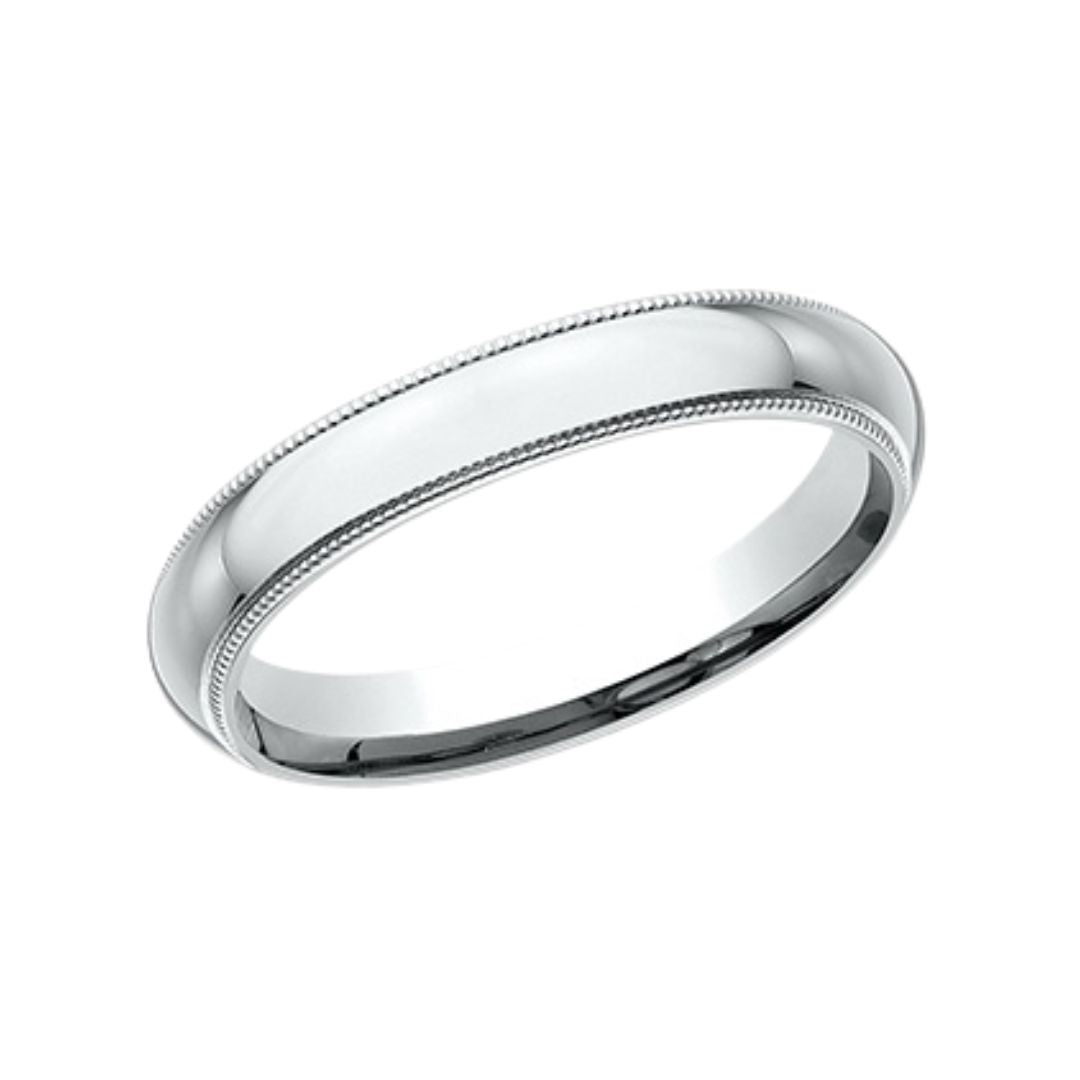 3MM High Dome Milgrain Trim Wedding Band