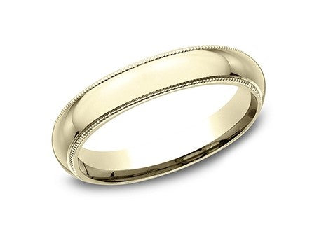 2.5MM Half Dome Milgrain Trim Wedding Band