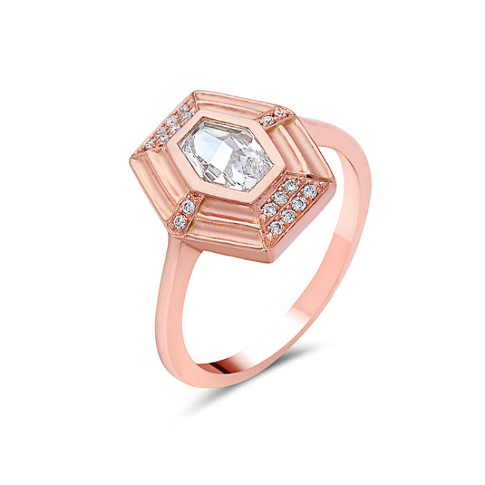 Hexagonal Diamond Ring
