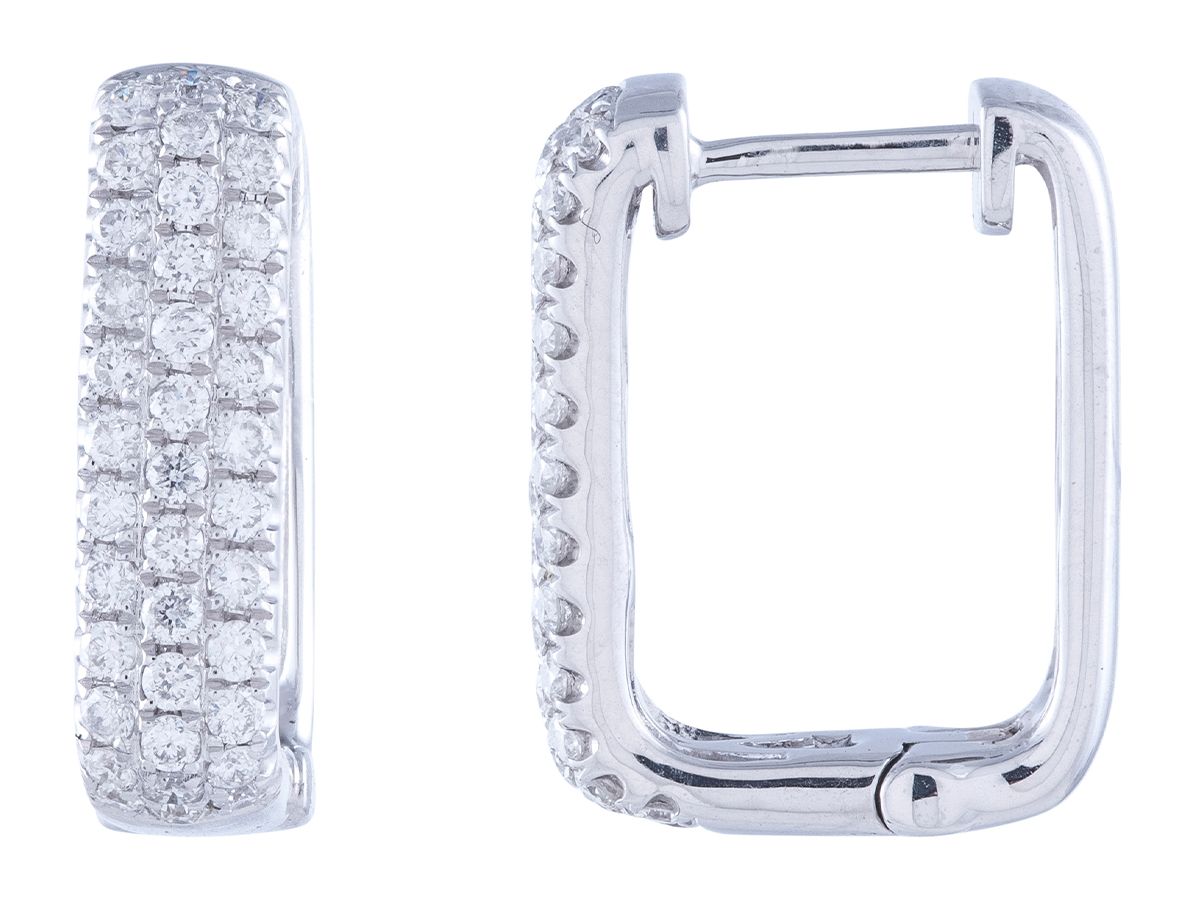 Diamond Square Hoop Earrings