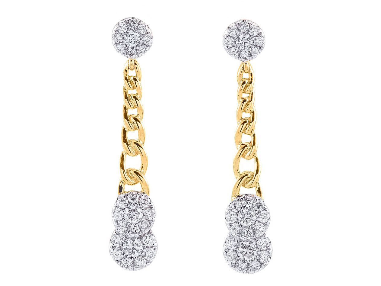 Diamond Chain Drop Earrings