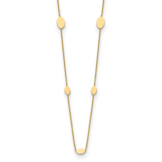 Polished Stationed Oval Disc Necklace