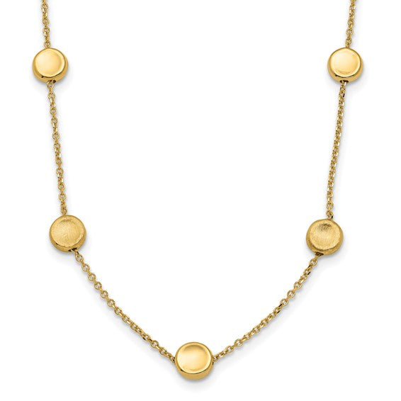 Brushed Stationed Disc Necklace