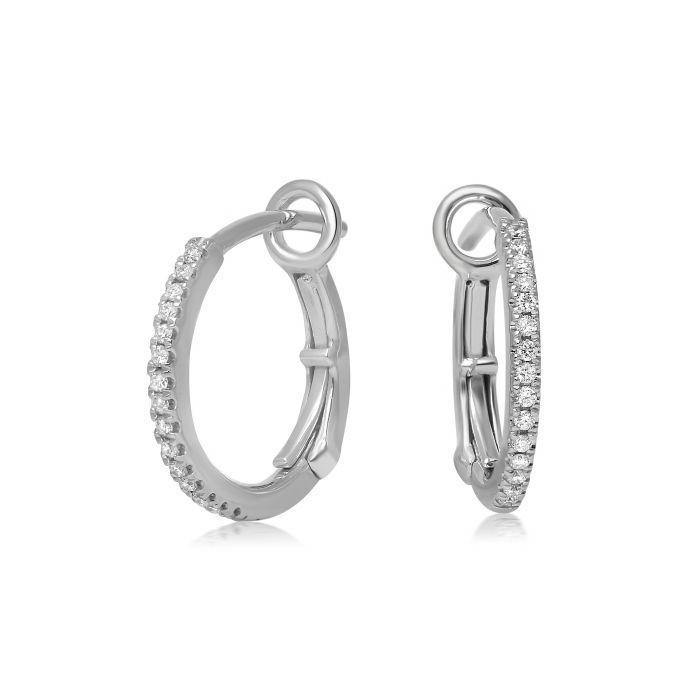 Diamond Huggie Omega-Back Earrings