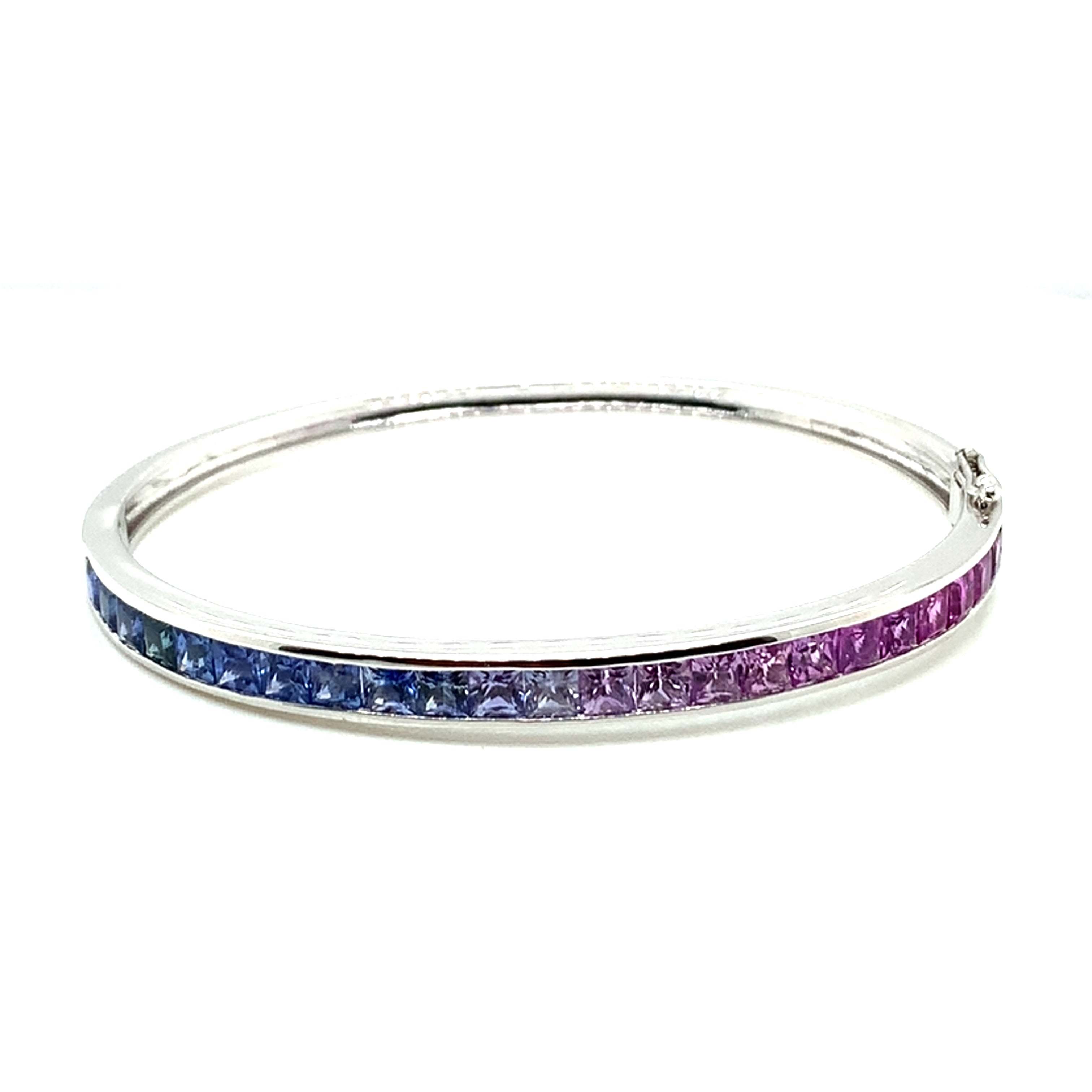 Multicolored Sapphire Bangle Bracelet