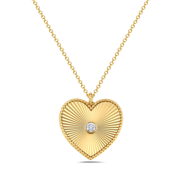 Statement Vibrant Heart Diamond Pendant Necklace