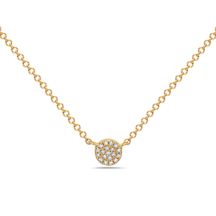 Mini Diamond Pave Disc Necklace