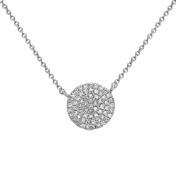 Diamond Pave Disc Necklace