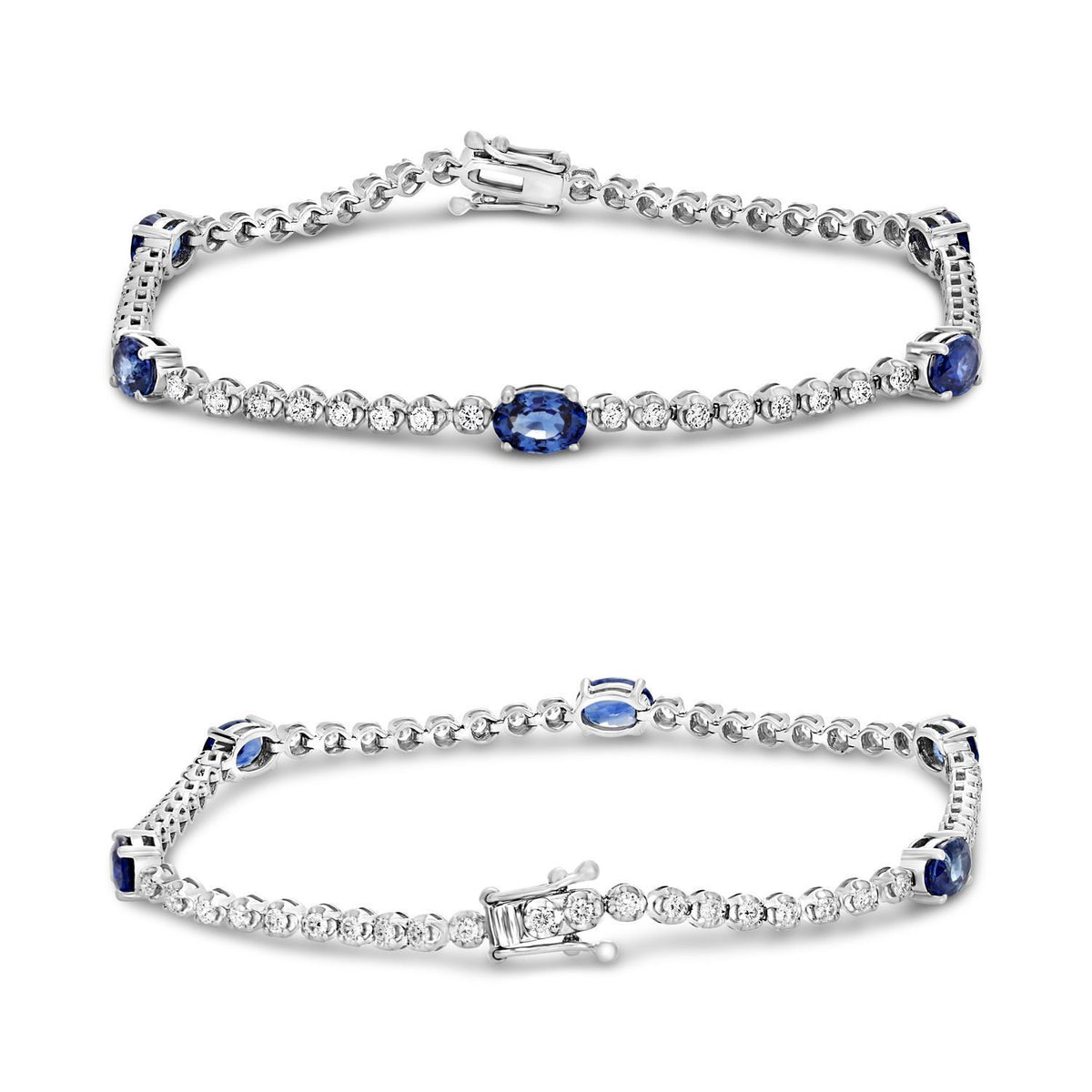 Oval Sapphire and Diamond Bracelet