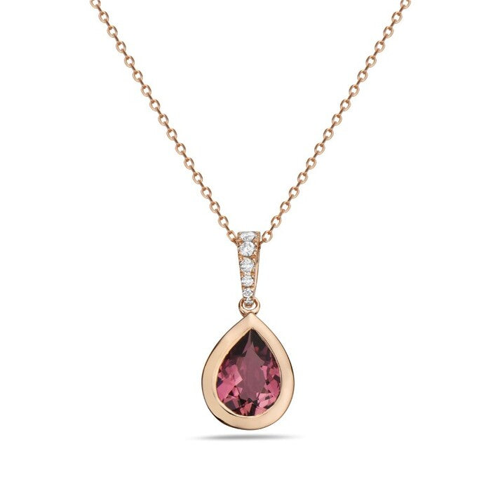 Pear-Shaped Pink Sapphire Pendant Necklace