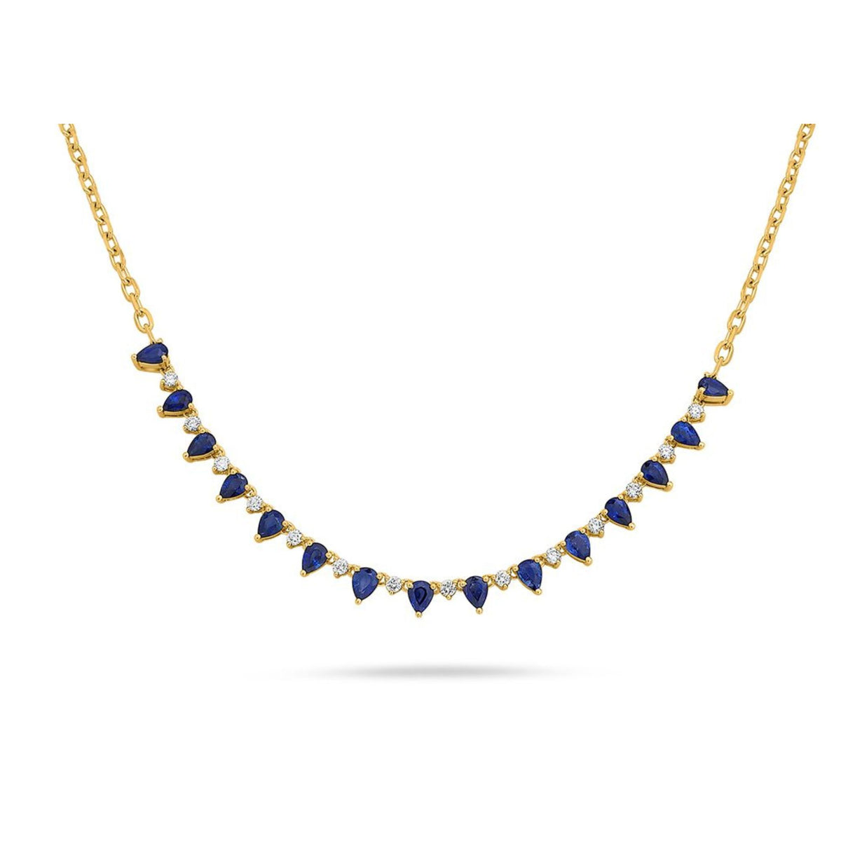 Pear-Shaped Sapphire and Diamond Necklace