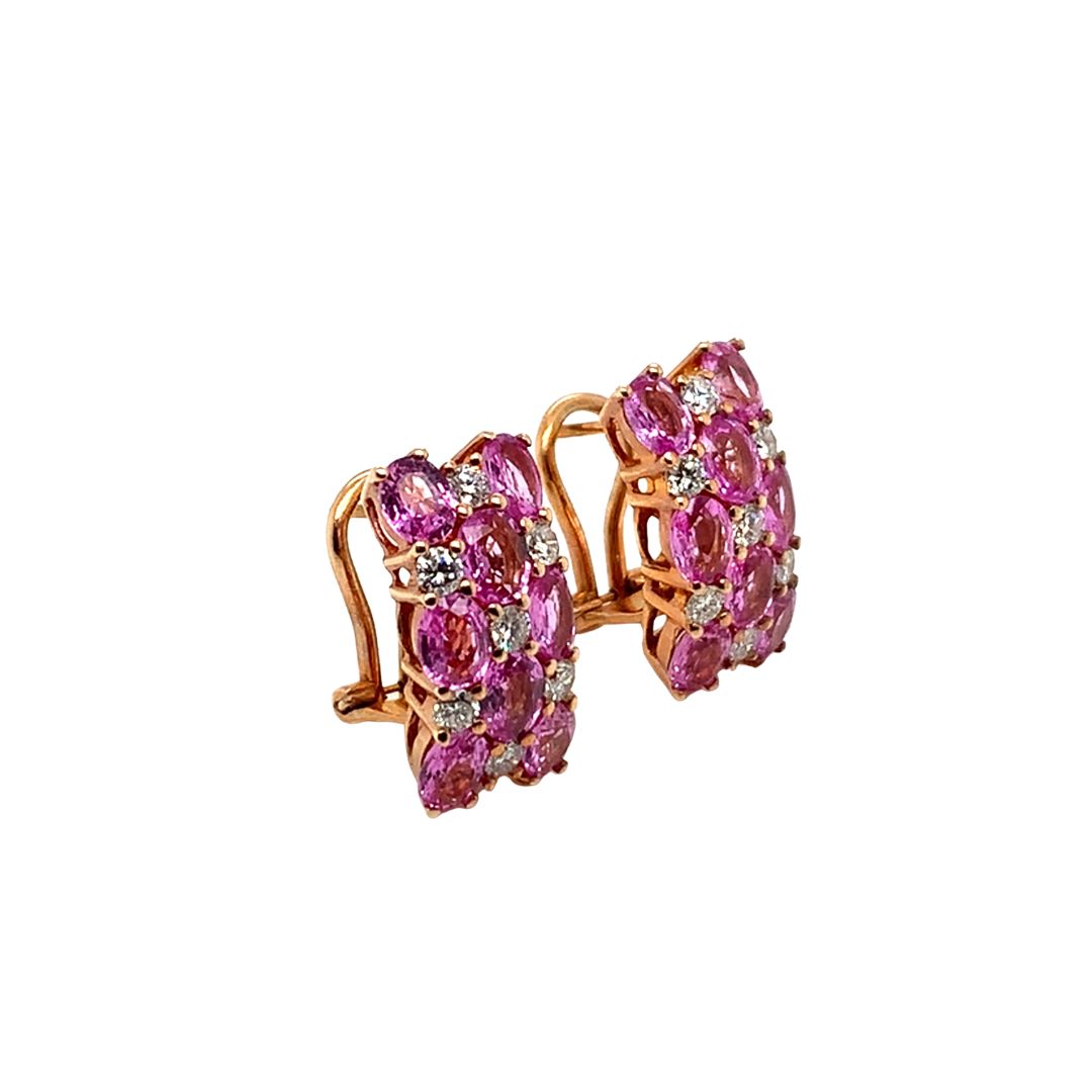 Checkered Diamond Stud Earrings