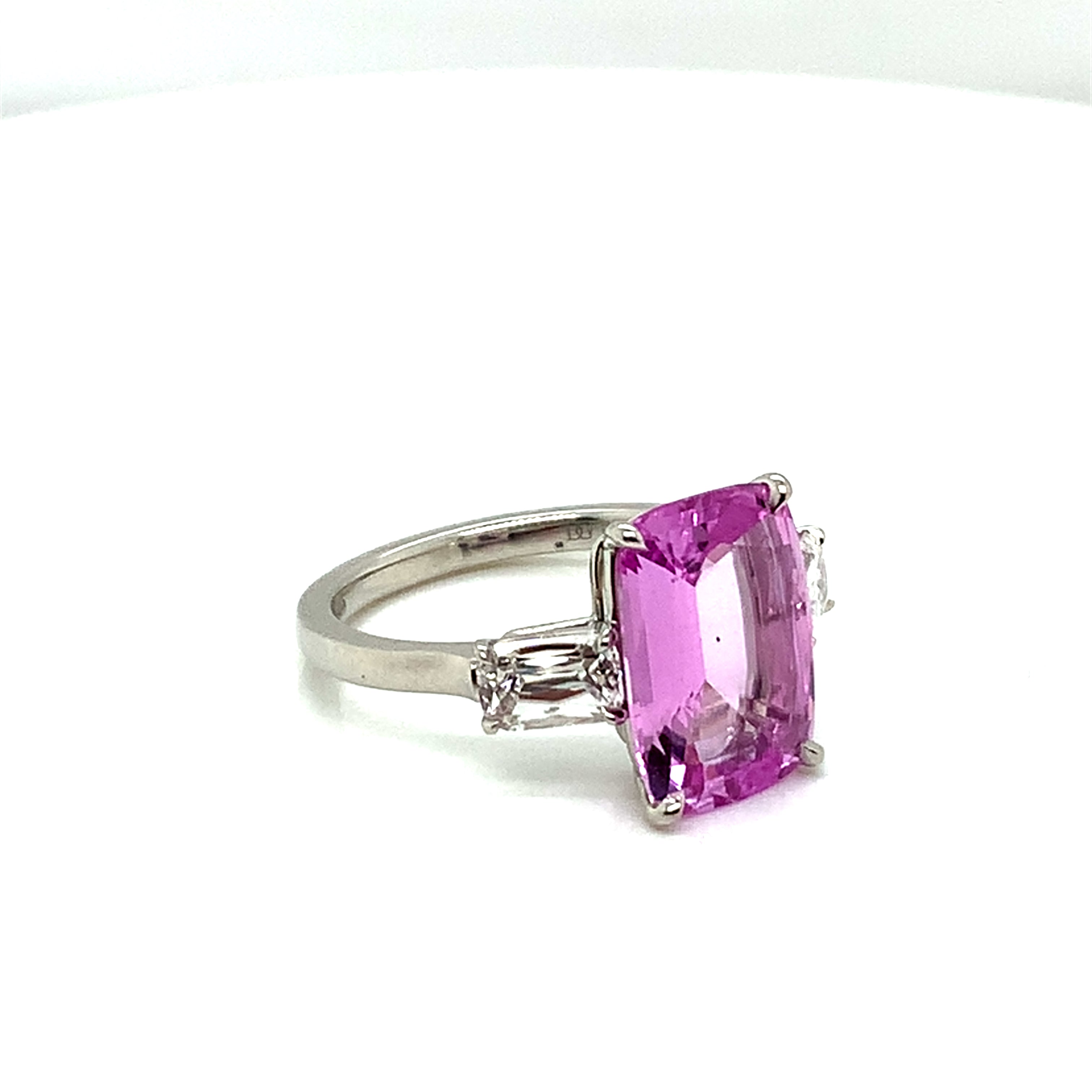 Pink Sapphire and Diamond Ring