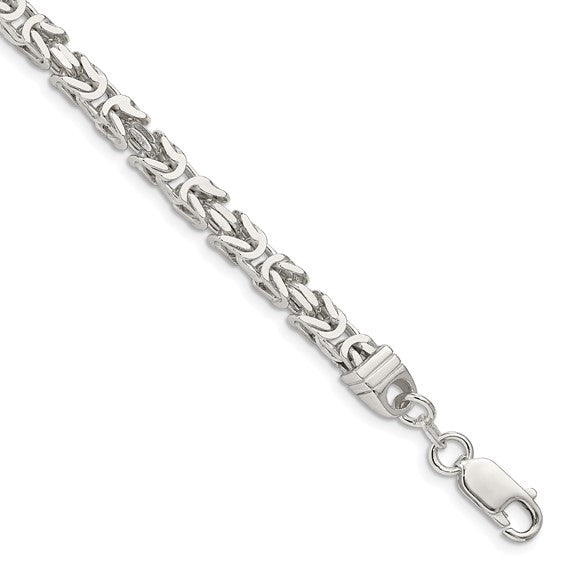 Byzantine Link Sterling Silver Bracelet 9"