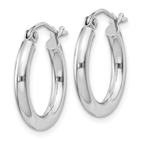 2.5MM Sterling Silver Round Hoop Earrings