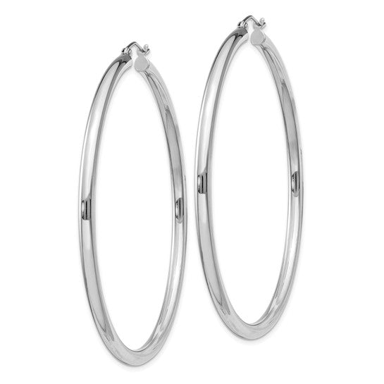 3MM Sterling Silver Round Hoop Earrings