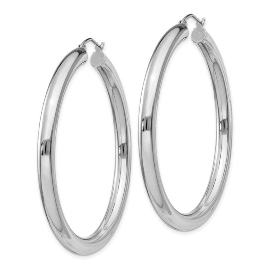 4MM Sterling Silver Round Hoop Earrings